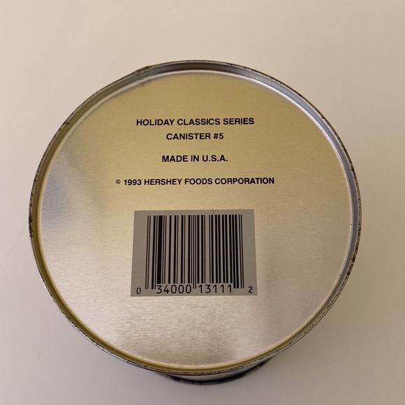 Vintage 1993 HERSHEY’S Holiday Classic Series Round Canister Tin #5 Elves Xmas - Picture 12 of 14